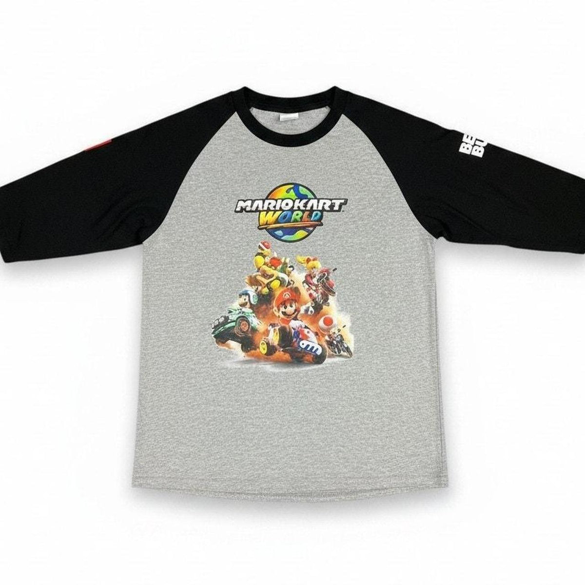 Limited Edition Nintendo Mario Kart World Raglan Shirt Men's Large Black Gray